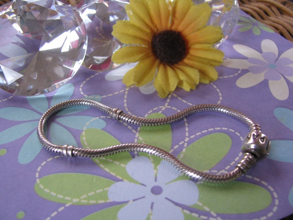 Pandora armband * zilver * bijna 21 cm * bolclip *, Ophalen of Verzenden, Zo goed als nieuw, Zilver, Zilver