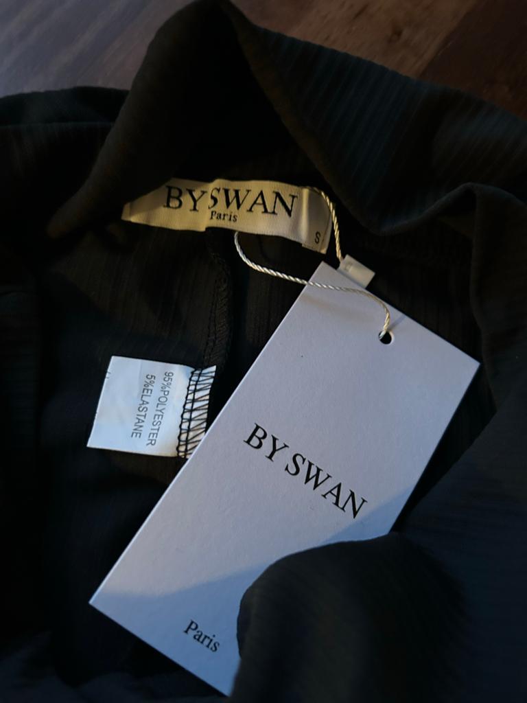 Nieuwe By Swan legging - Zwart, geribbeld, Kleding | Dames, Ophalen of Verzenden, Zo goed als nieuw, Zwart, Lang
