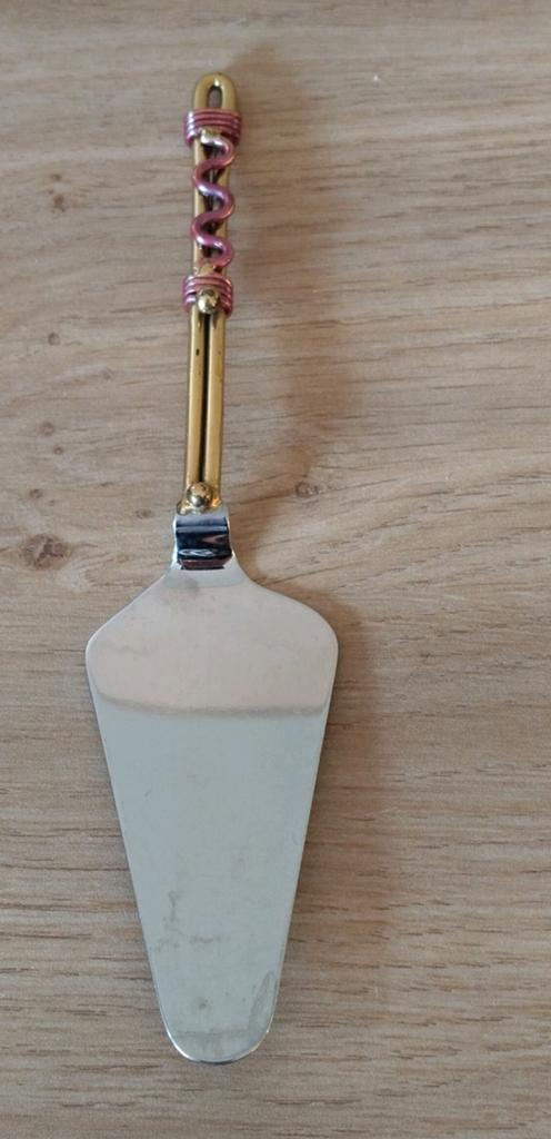 KLEINE TAARTSCHEP*SOEZEN SCHEPJE ZILVER/GOUD, Ophalen of Verzenden, Rvs of Chroom, Los bestek, Vaatwasserbestendig