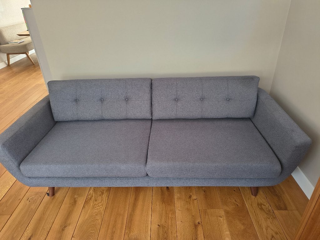 Driezitsbank Grijs, Ophalen, Gebruikt, Driepersoons, 75 tot 100 cm
