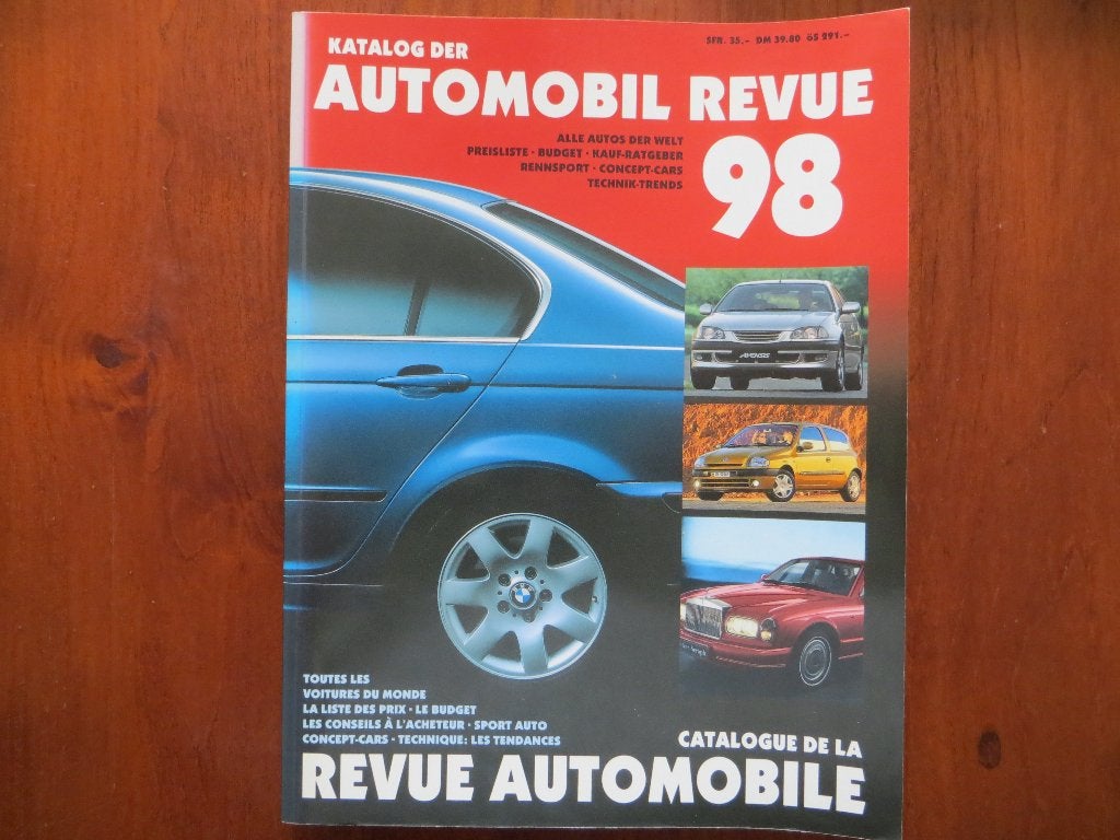 Revue Automobile / Automobil Revue 1998, Ophalen of Verzenden, Nieuw, Algemeen