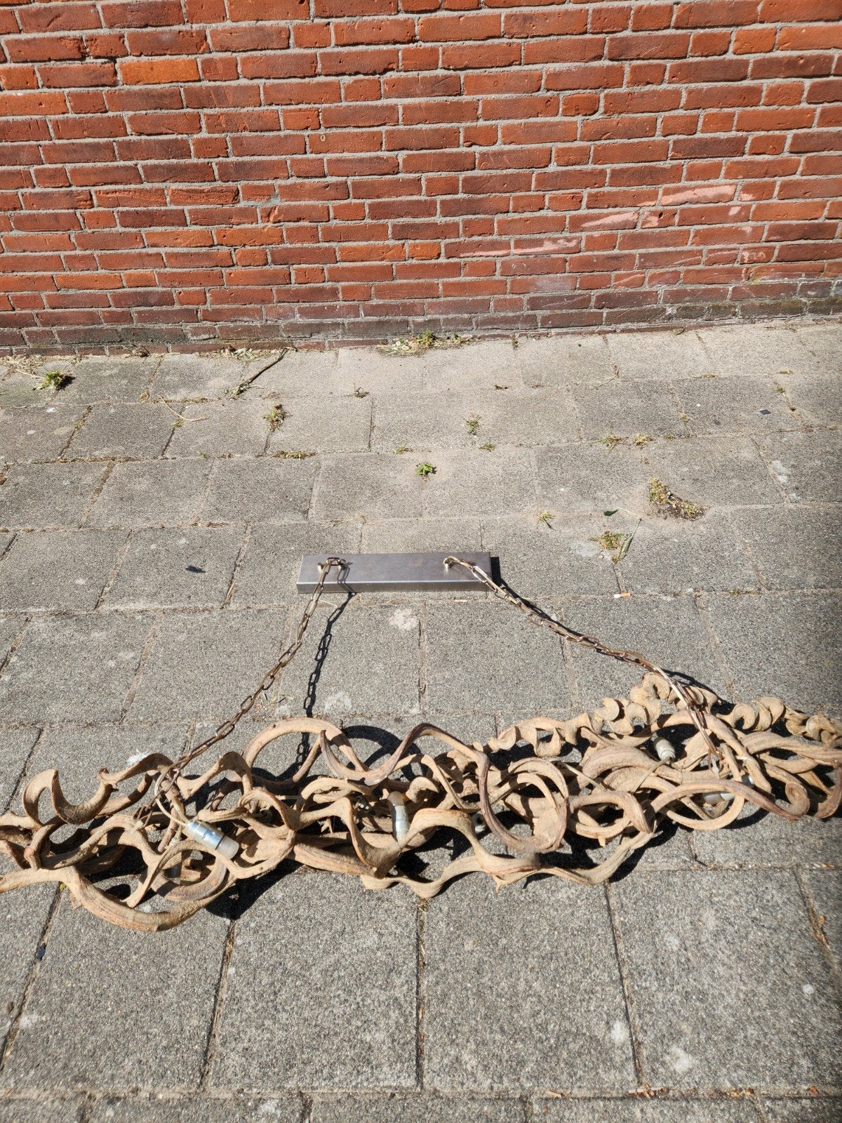 Decoratieve Houten/ Hanglamp van drijfhout, Ophalen