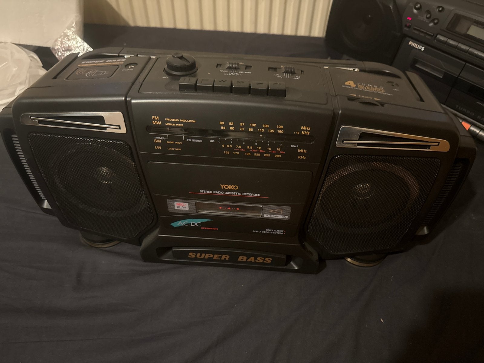 Yoko YPR-500 Stereo Radio Cassette Recorder Super Bass, Ophalen of Verzenden, Zo goed als nieuw, Radio