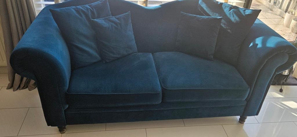 Super Deal!  Turquoise twee en drie zits bankstel!, Ophalen, Gebruikt, 75 tot 100 cm