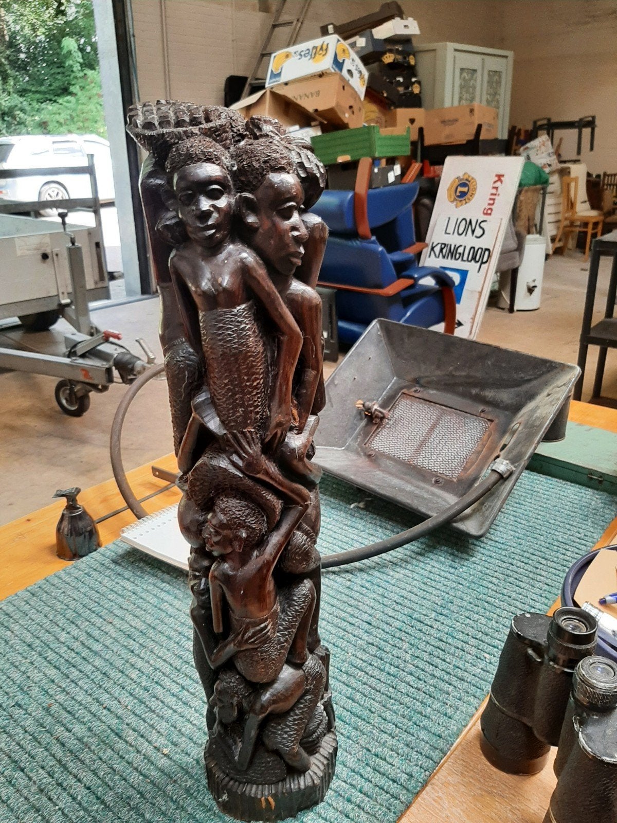 Makonde Houten Levensboom - 55 cm hoog, Antiek en Kunst, Ophalen of Verzenden, Hout