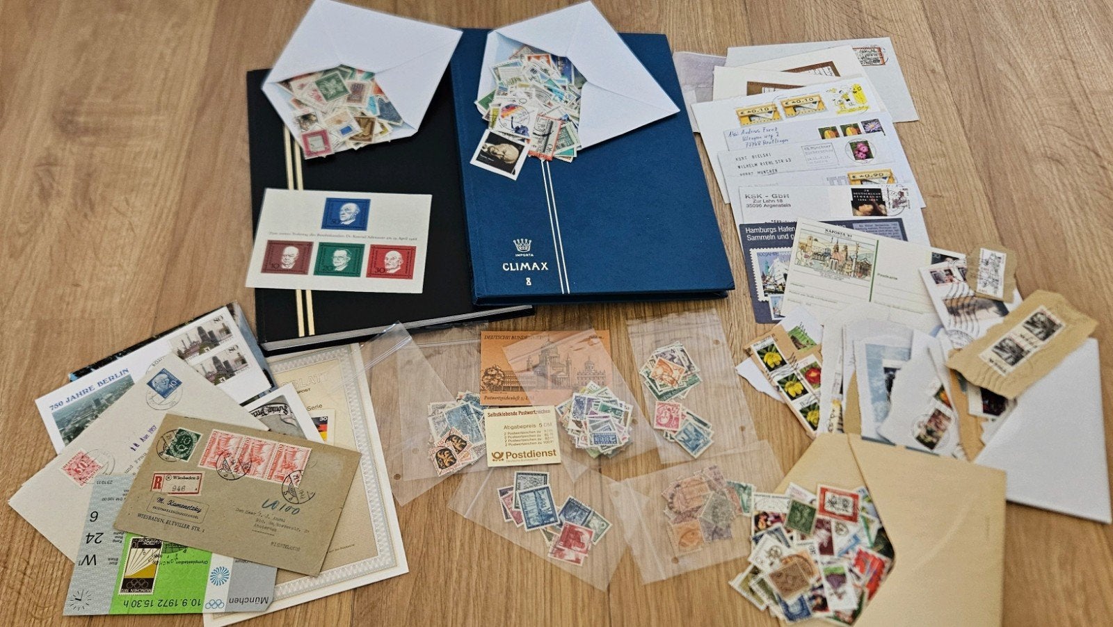 Doos postzegels Duitsland : oude Staten Reich Bund etc, Verzenden
