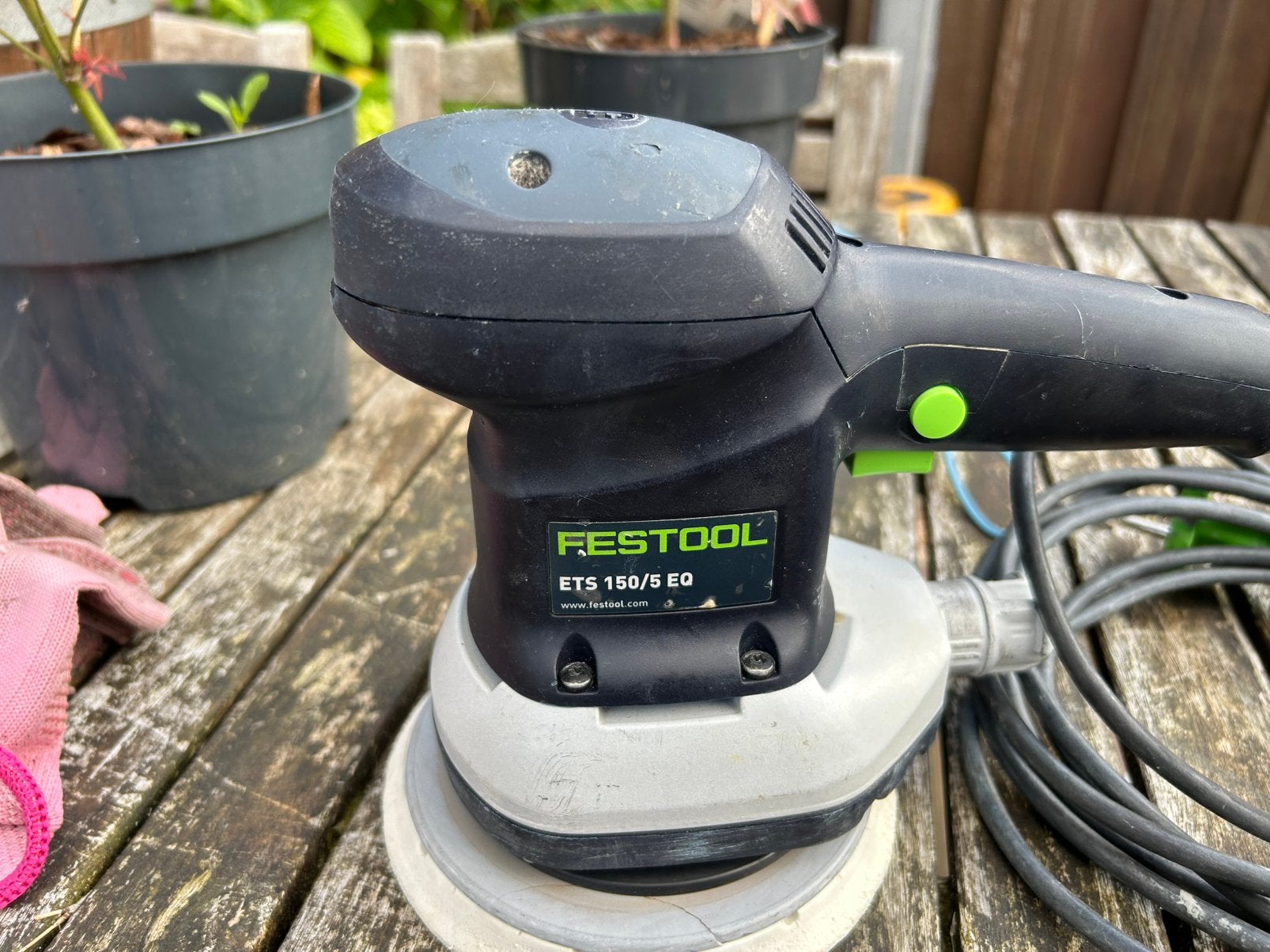 Festool ETS 150/5 excentrische schuurmachine, Ophalen of Verzenden, Zo goed als nieuw, Minder dan 600 watt, Excentrische schuurmachine