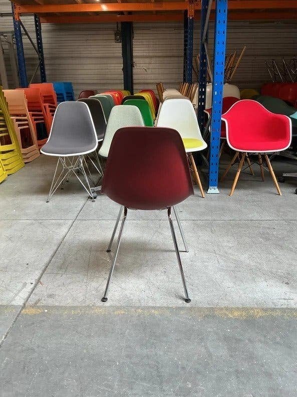 Vitra DSX Design Stoelen | Donkerrood | Chroom|Eetkamerstoel, Twee, -, -, Ophalen of Verzenden