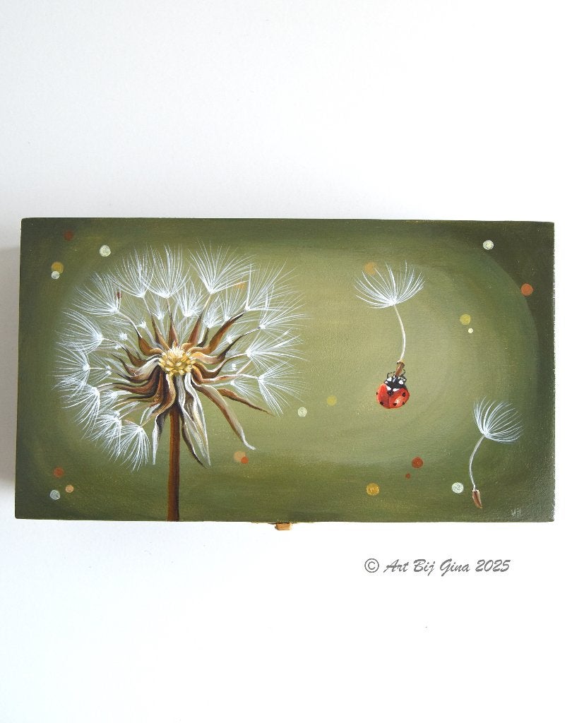 In de Wind, uniek hand beschilderd houten kistje, Antiek en Kunst, Kunst | Overige Kunst, Ophalen of Verzenden