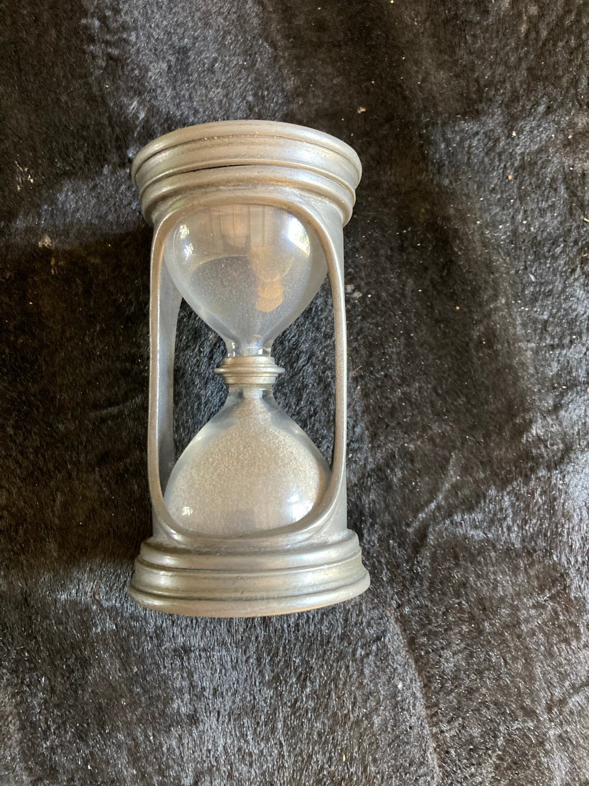 Antieke zandloper van tin en glas uit nalatenschap, Antiek en Kunst, Ophalen of Verzenden