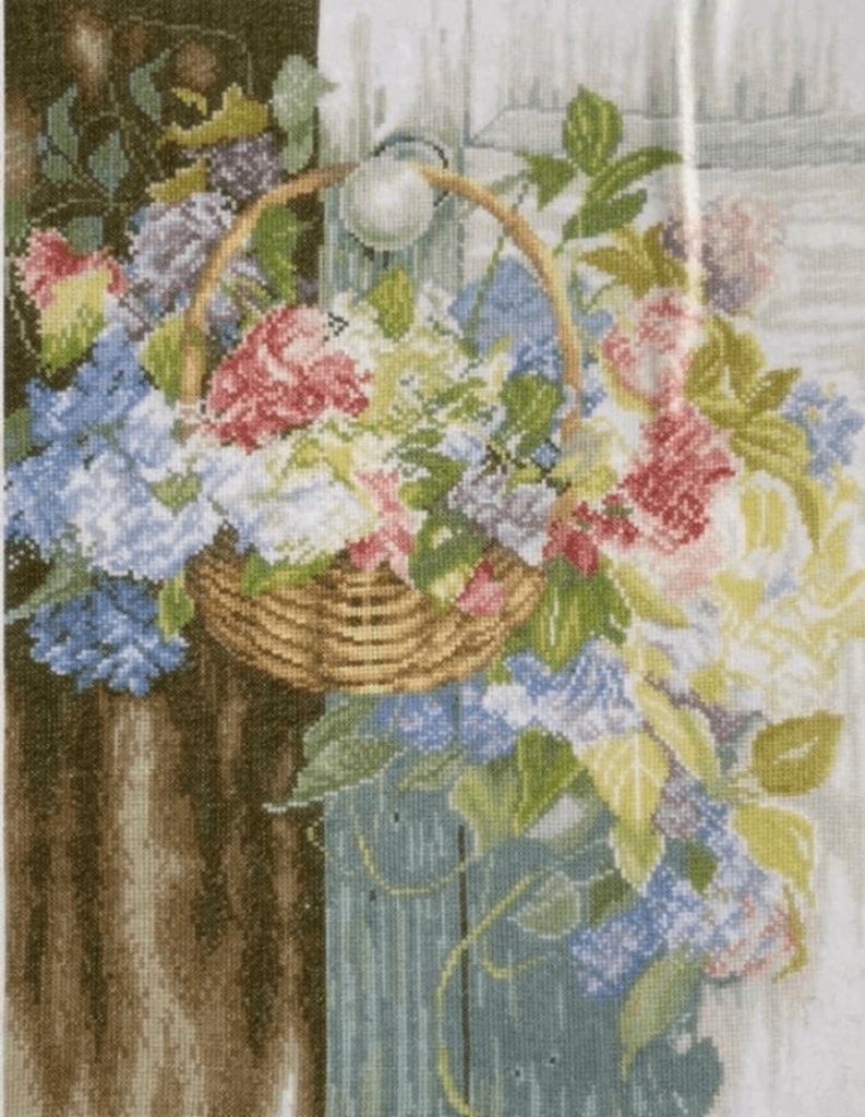BORDUURPAKKET LANARTE FLOWER BASKET, Hobby en Vrije tijd, Borduren en Borduurmachines, Verzenden, Nieuw, Handborduren, Borduurpakket