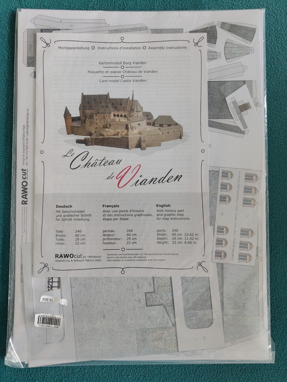 Kartonmodel DIY Burcht Vianden - RAWO cut, Ophalen of Verzenden, Nieuw, Groter dan 1:35, Diorama