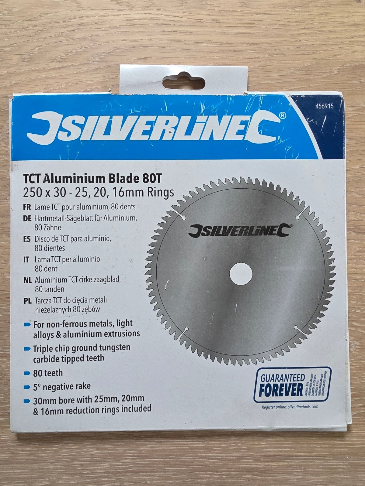 Silverline Zaagblad Aluminium Nieuw 250mm 80 Tanden, Ophalen of Verzenden, Nieuw, Silverline