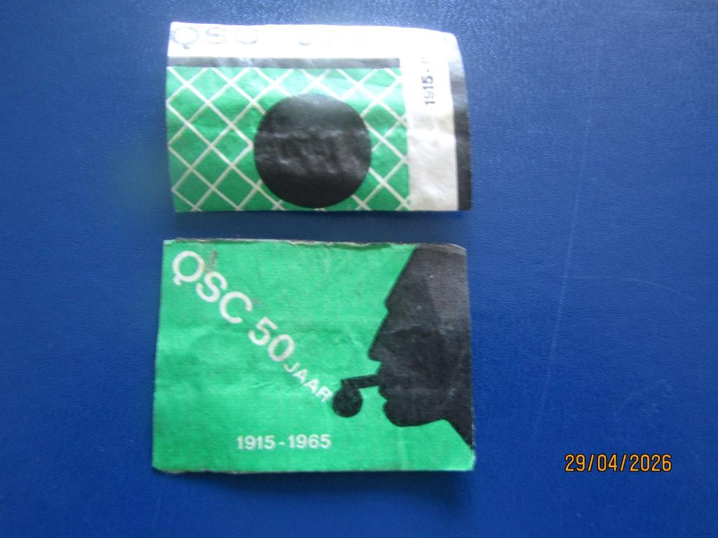 Lucifer Etiketten QSC 50 jaar (groen), Ophalen of Verzenden, Gebruikt, Sigarenbandjes