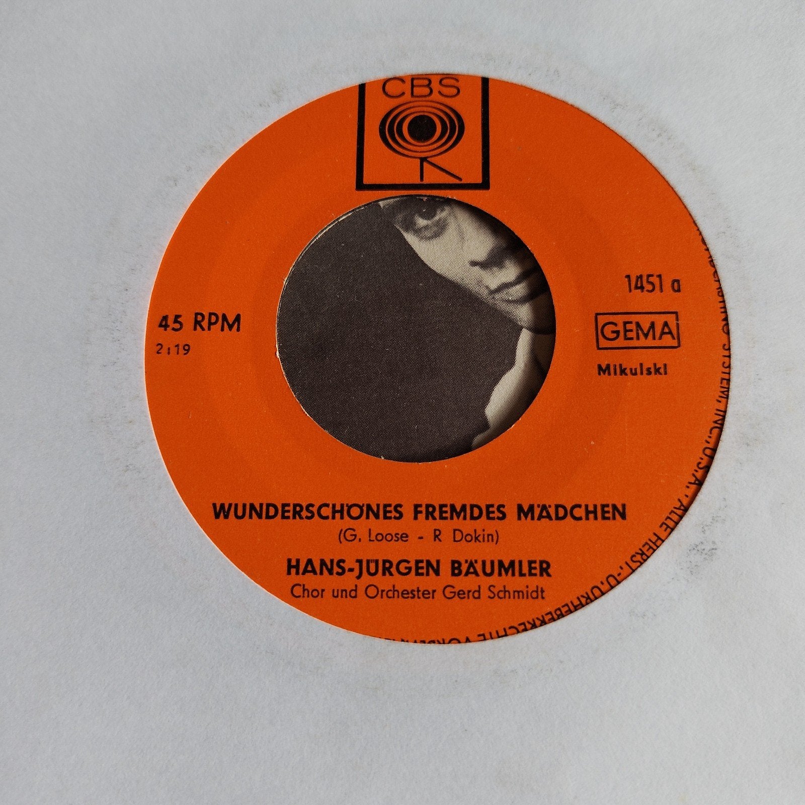 Hans-Jürgen Bäumler - Wunderschönes Fremdes Mädchen 7 inch, Gebruikt, 7 inch, EP, Schlager