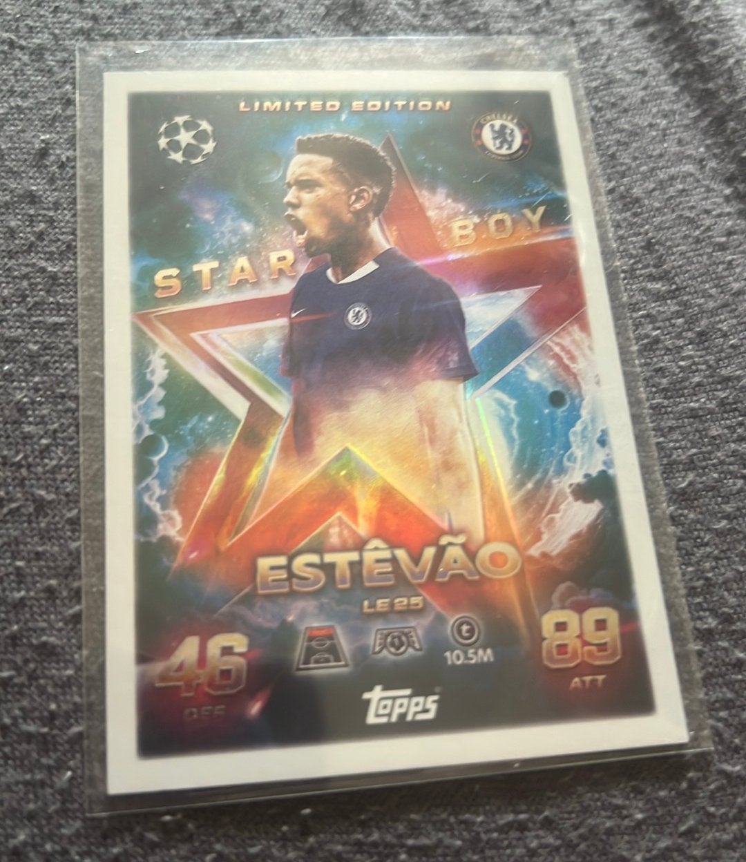 Topps Estêvão Starboy Limited Edition, Ophalen of Verzenden, Zo goed als nieuw, Buitenlandse clubs, Spelerskaart