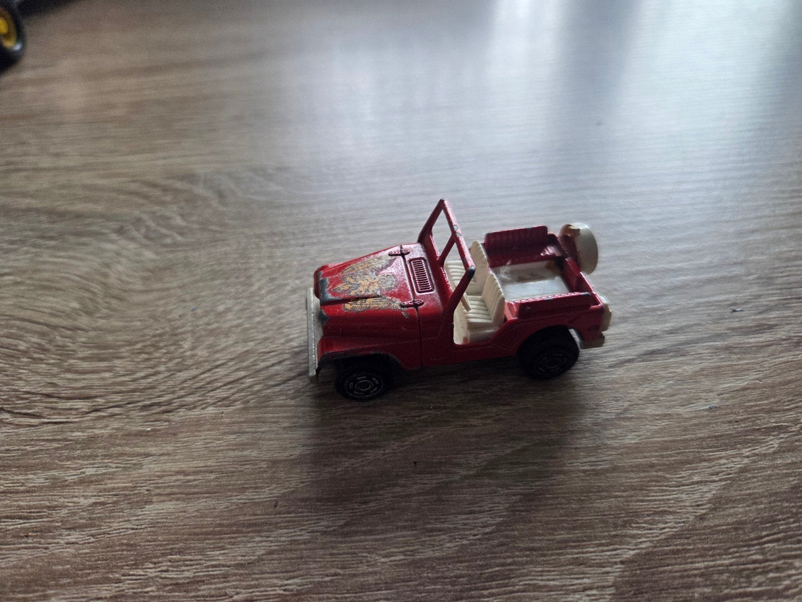 Vintage Matchbox Jeep Speelgoedauto Rood - Made in France, Ophalen of Verzenden, Gebruikt