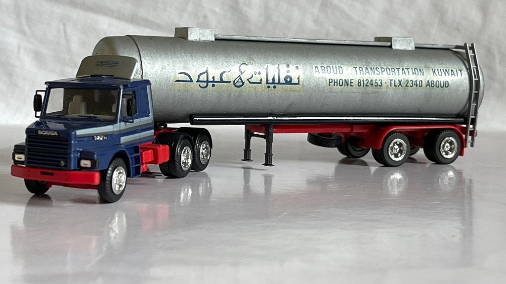 Herpa: Scania 142H Torpedo met tankoplegger "Aboud Kuwait", Ophalen of Verzenden, Gebruikt, Bus of Vrachtwagen, Herpa