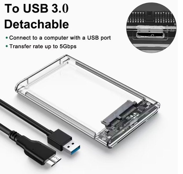USB3.0 2,5" Harddisk Behuizing Transparant, HDD, EAF Netherlands, Nieuw, Ophalen of Verzenden