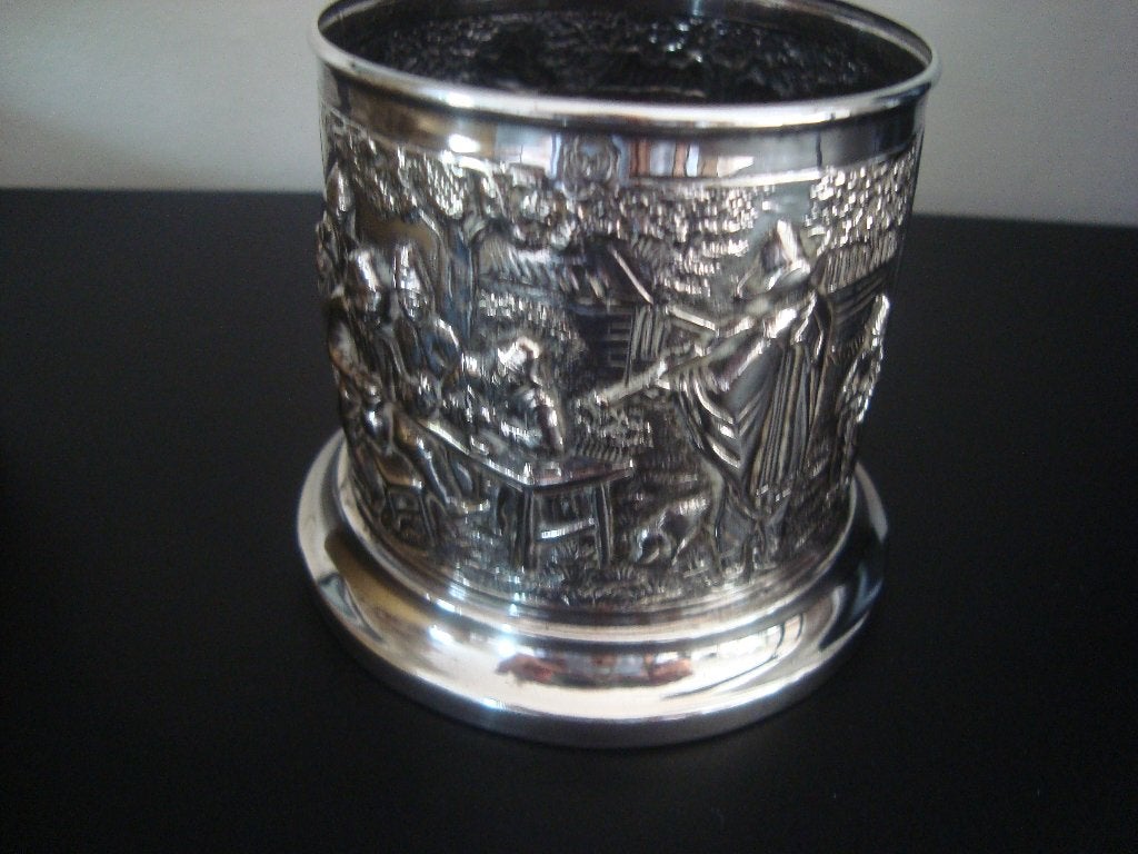 brocante  lepelvaasje zwaar verzilverd van Douwe Egbert, Antiek en Kunst, Ophalen