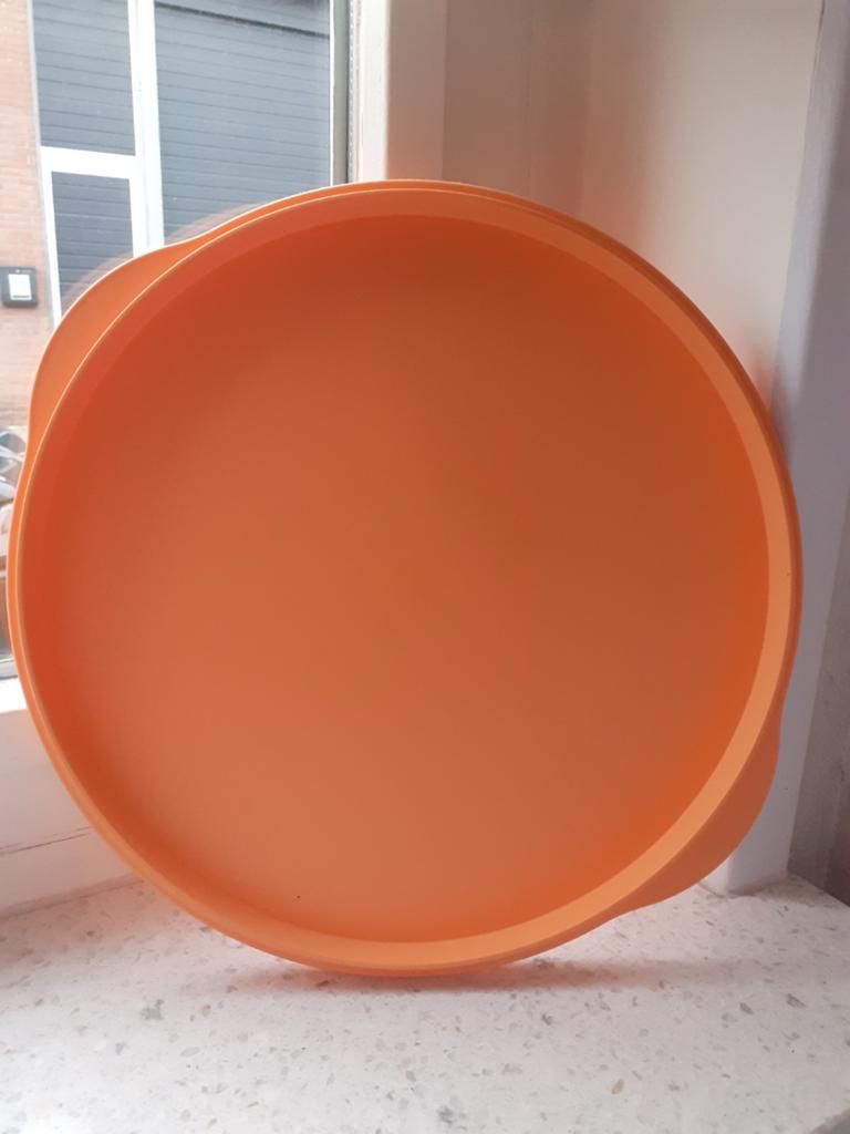 Oranje Tupperware schaal/deksel, Ophalen of Verzenden, Gebruikt, Oranje, Schaal