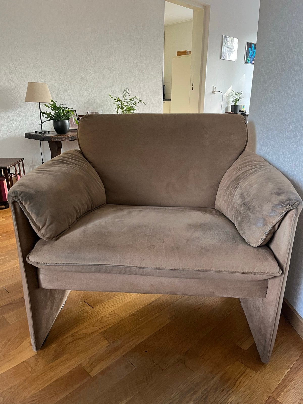 Leolux Bora Bora bruine fauteuil, Ophalen, Gebruikt, Stof, 75 tot 100 cm