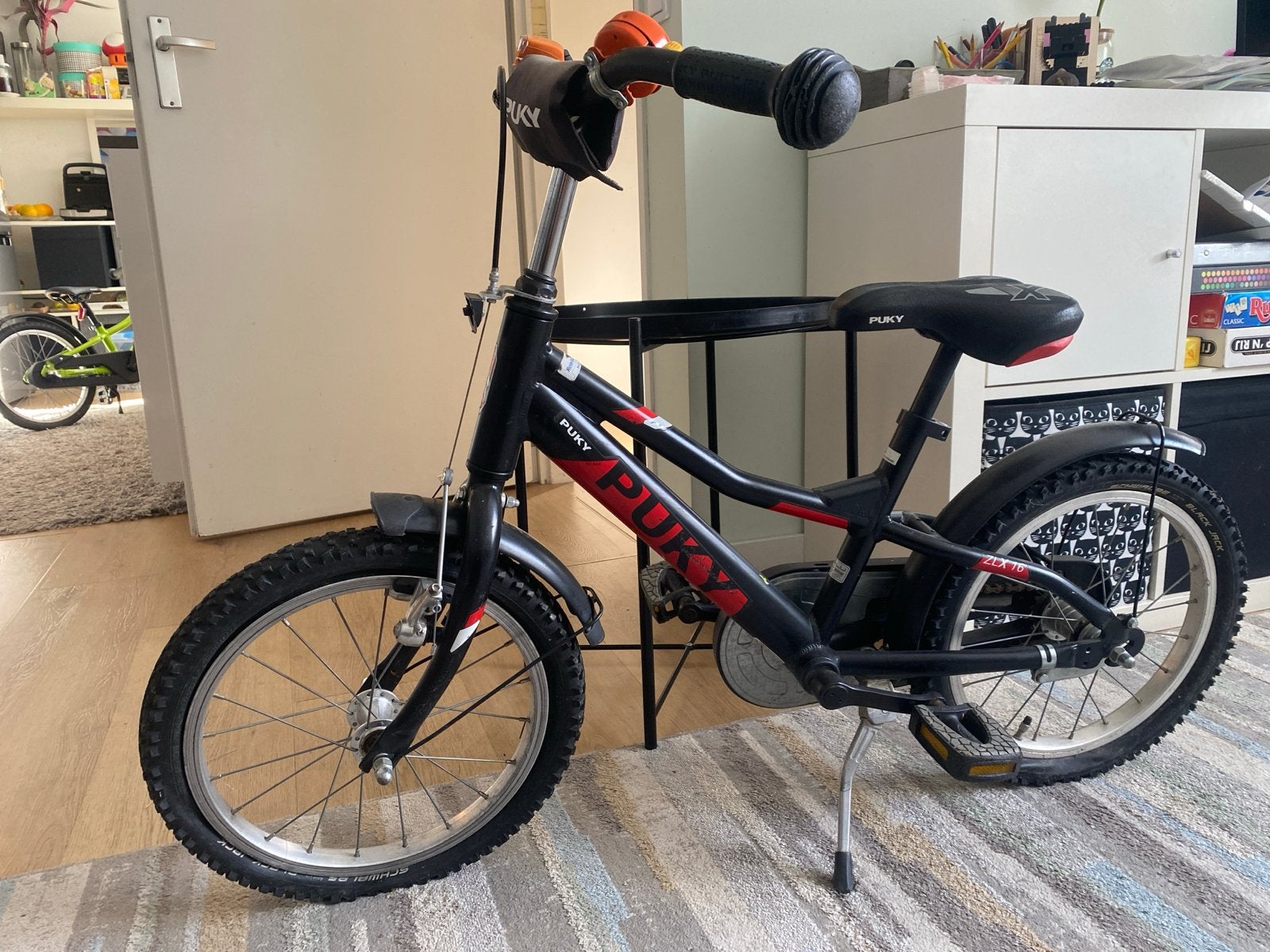 Puky kinderfiets - Zwart/Rood - 16 inch, Fietsen en Brommers, Ophalen, Gebruikt, Terugtraprem, 16 tot 20 inch