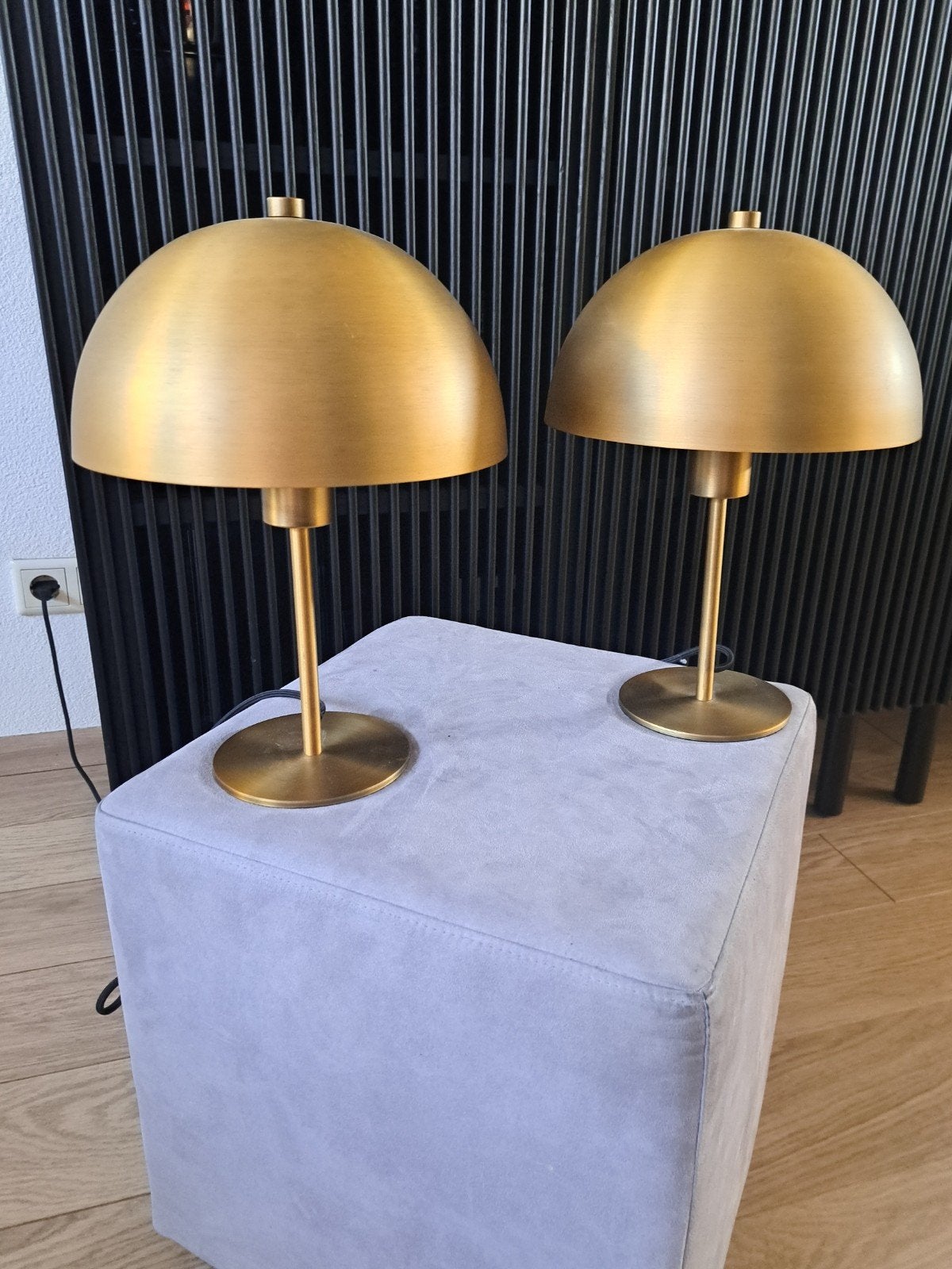 Set mushroom italiaanse designlampen, Huis en Inrichting, Bureaulamp, Gebruikt, Goud, 35 cm