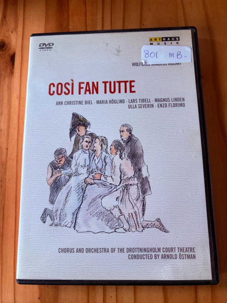 Dvd cosi fan tutte mozart drottningholm court theatre 1984, Alle leeftijden, Ophalen of Verzenden, Zo goed als nieuw