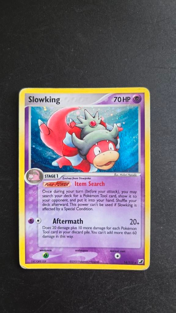 Slowking # 14 Ex Unseen forces, Holo, Ophalen of Verzenden, Gebruikt, Losse kaart, Foil