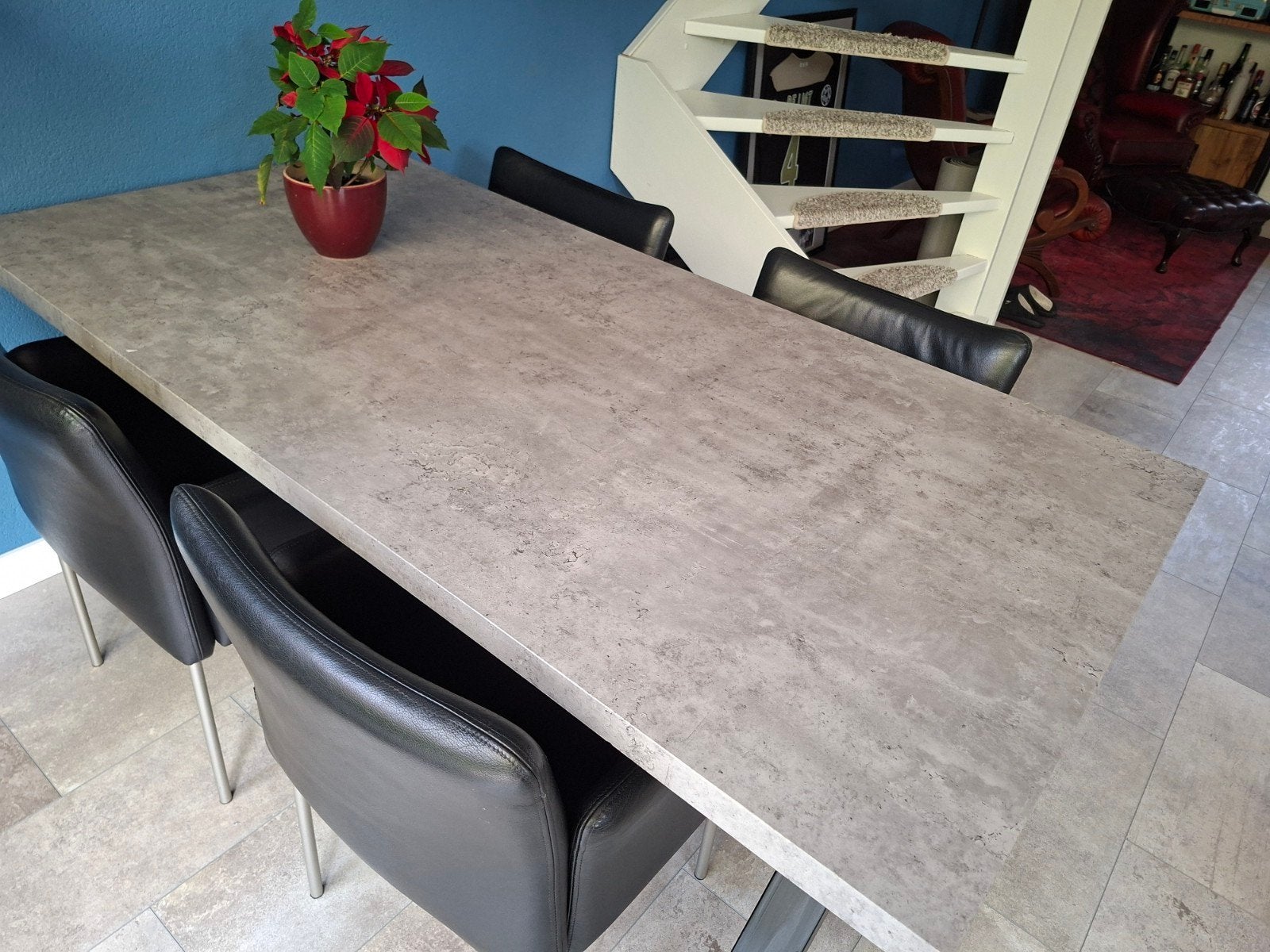 Eettafel met stoelen (Jess Design)., Huis en Inrichting, Tafels | Eettafels, Ophalen, Rechthoekig, 150 tot 200 cm, 50 tot 100 cm