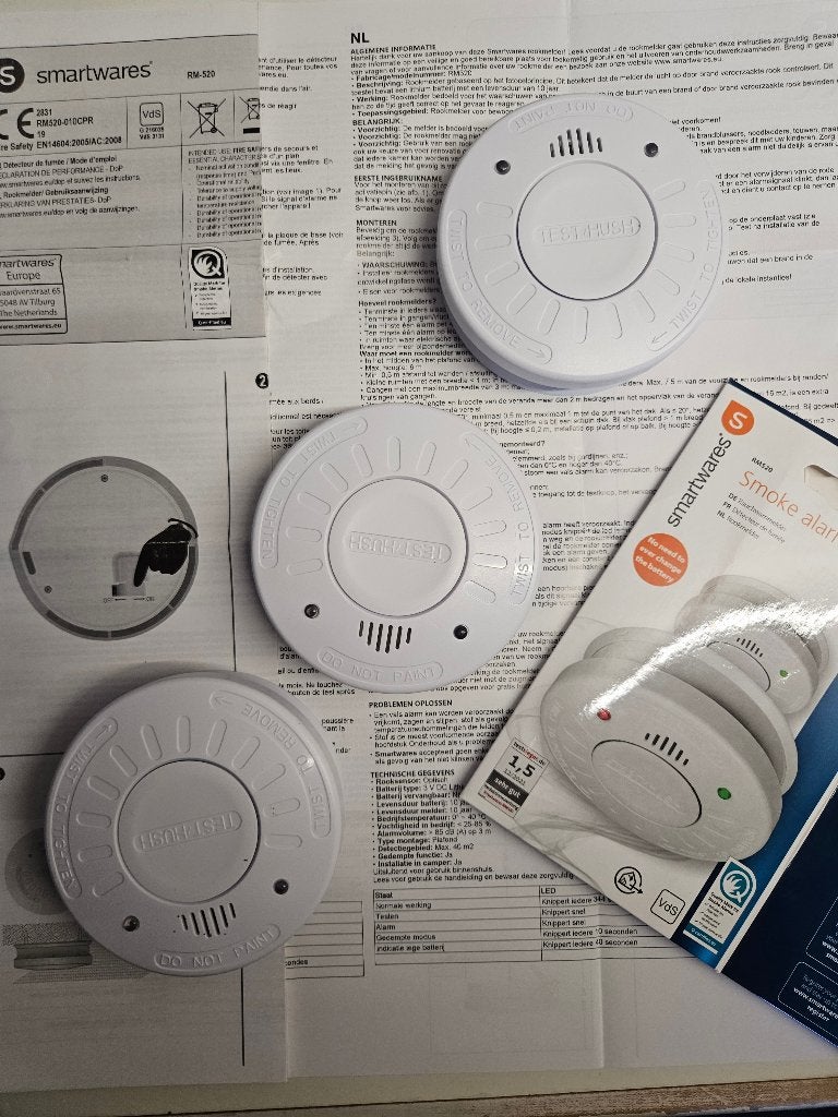 Smartwaves Rookmelder, Doe-het-zelf en Verbouw, Alarmsystemen, Verzenden, Gebruikt, Detector, Sensor of Melder, Rook