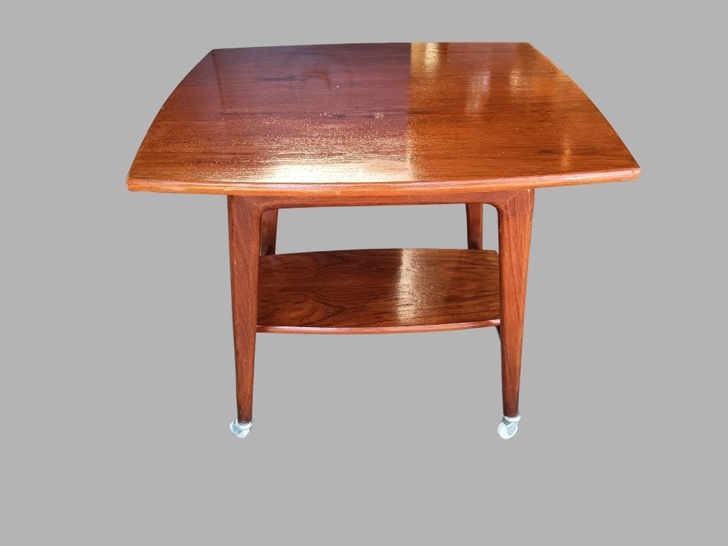 Teak bijzettafel Louis van Teeffelen (Wébé), Ophalen, Gebruikt, Mid century, 55 tot 75 cm