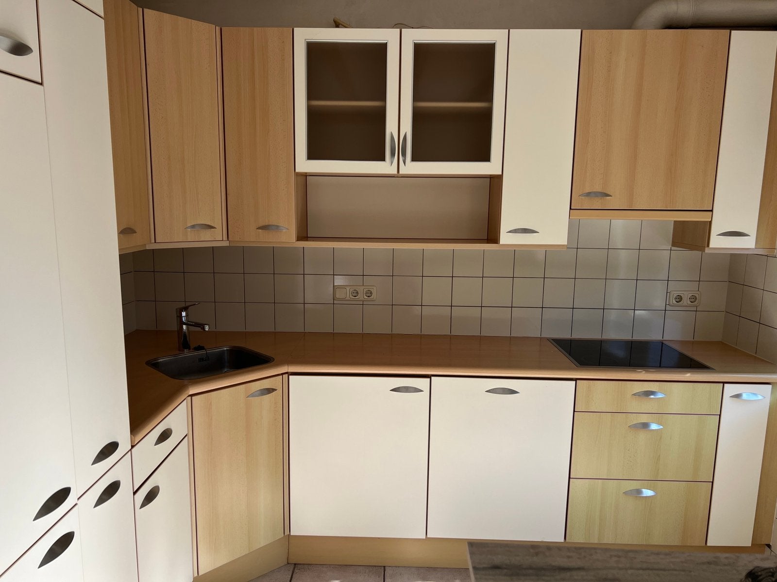 GRATIS complete Keller hoekkeuken incl. apparatuur, Ophalen, Gebruikt, Hoekkeuken, Kunststof