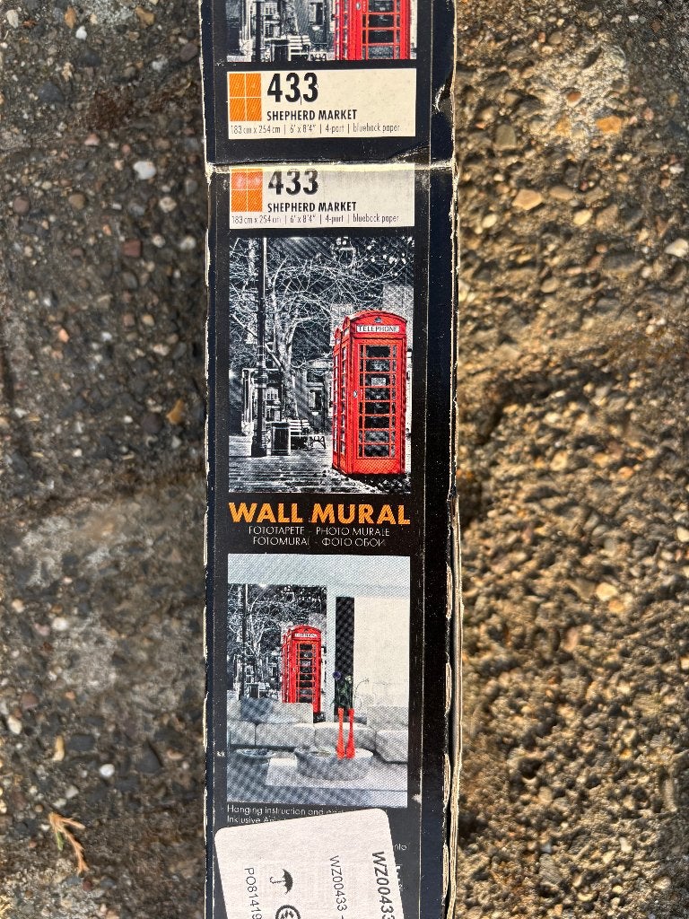 Fotobehang: Londense telefooncel & Brooklyn Bridge, Overige merken, Modern, Ophalen of Verzenden, Fotobehang