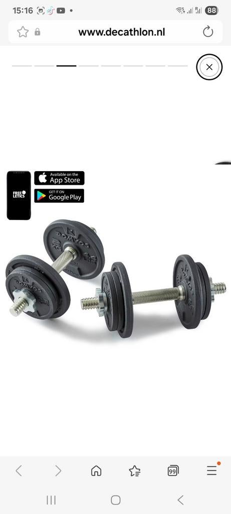 Dumbbell set Domyos 20 kg, Ophalen of Verzenden, Dumbbell