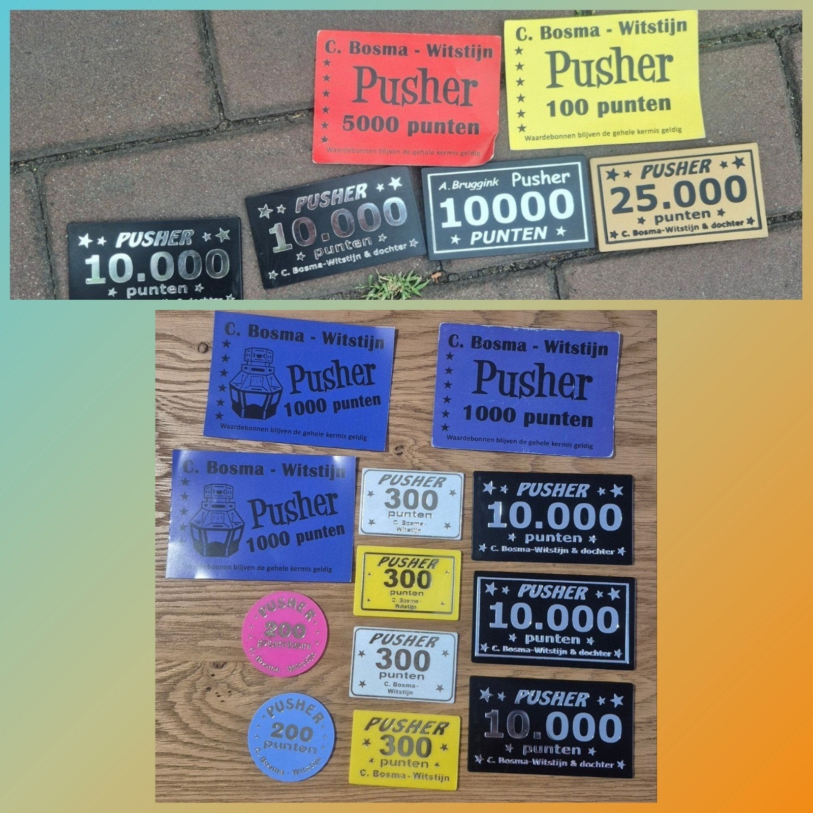 Pusher kermis 94.700 punten, Postzegels en Munten, Penningen en Medailles, Ophalen of Verzenden, Goud, Nederland