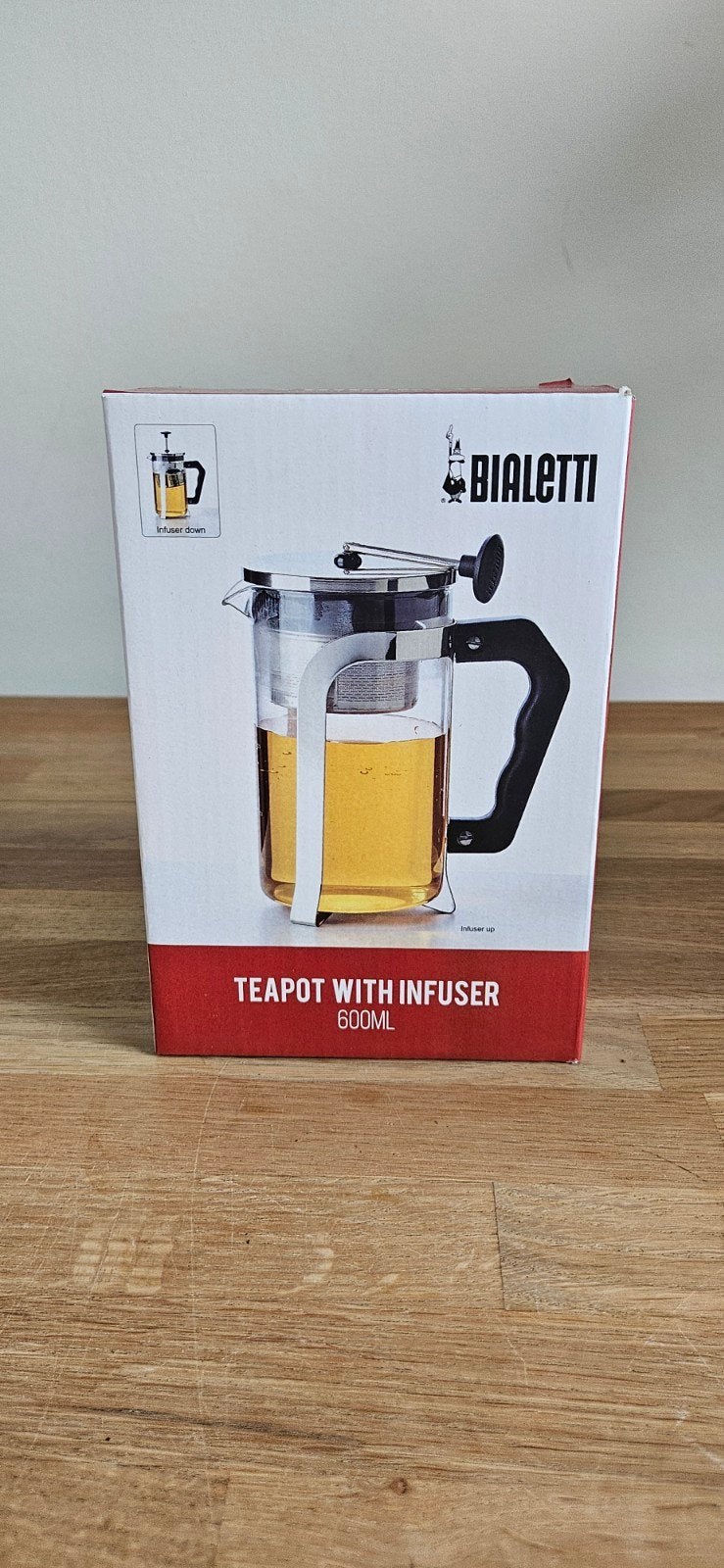 Bialetti Theepot met Infuser - 600ml - Nieuw in doos, Theepot/fluitketel, Glas, Nieuw, Ophalen of Verzenden