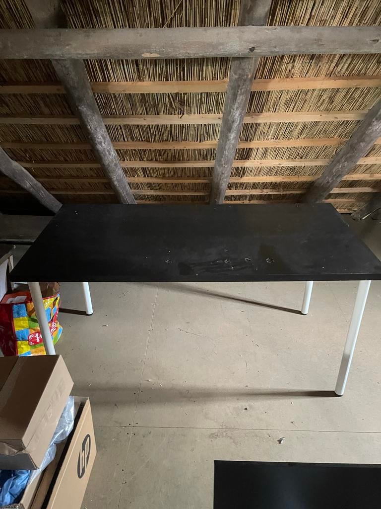 Bureau 150x75 cm met gebruiksporen, Ophalen, Zwart, Gebruikt, 150 cm