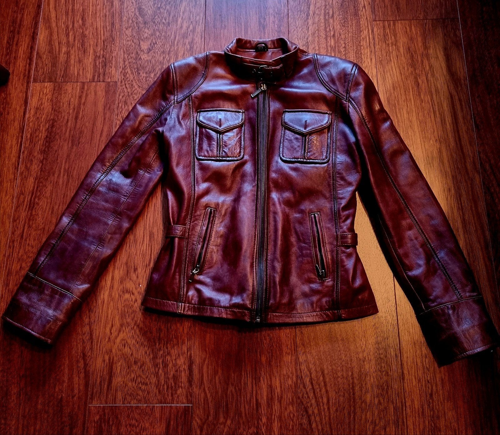 LEREN VINTAGE VENTIUNO COGNAC BRUIN DAMES JACK MT 36, Bruin, Ophalen of Verzenden, Zo goed als nieuw, Maat 36 (S)