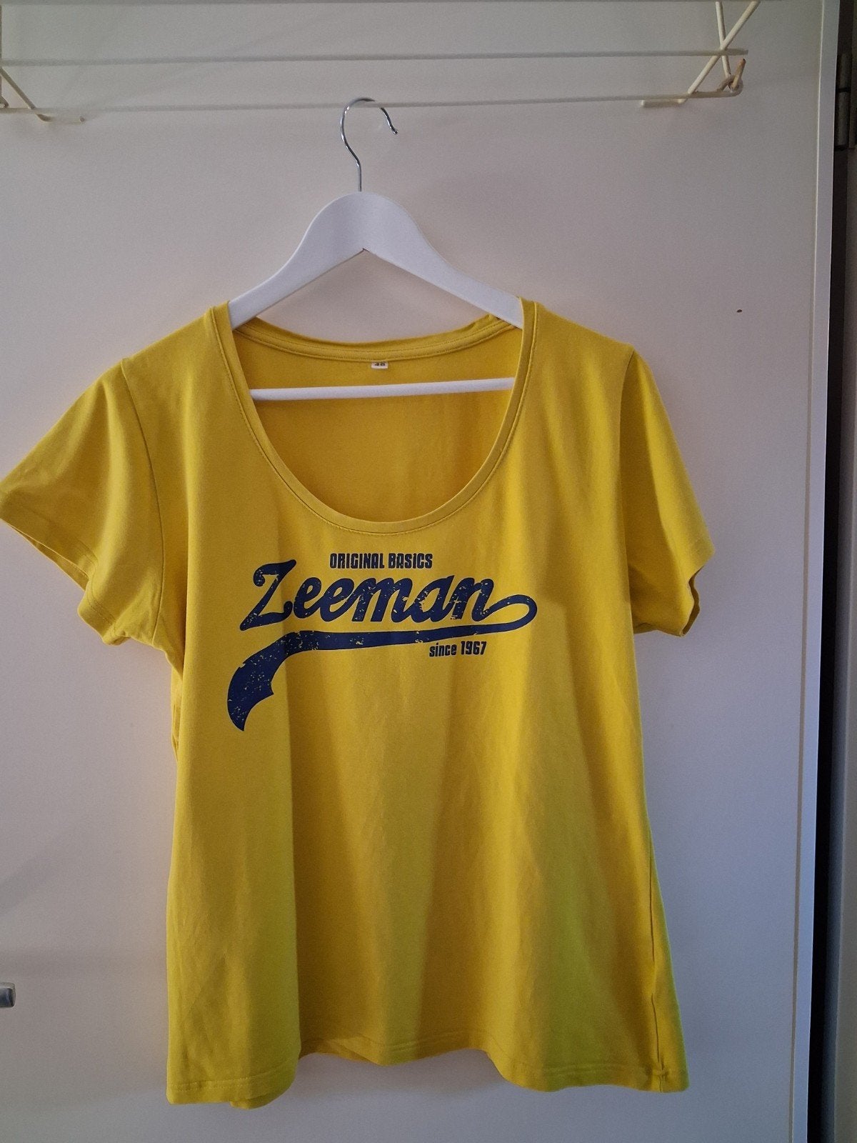 Geel Zeeman original T-shirt, Ophalen of Verzenden, Zo goed als nieuw, Maat 46/48 (XL) of groter, Korte mouw
