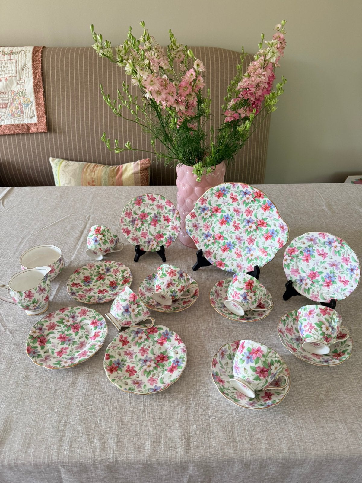 Royal Albert summer Glory 1927 antiek porseleinen thee taart, Ophalen