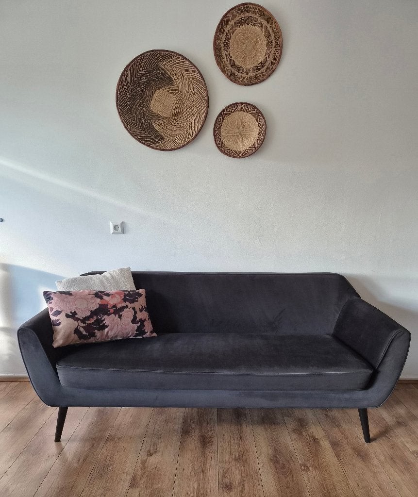 Woood izzy bank fluweel, Ophalen, Kunststof, 150 tot 200 cm, Driepersoons