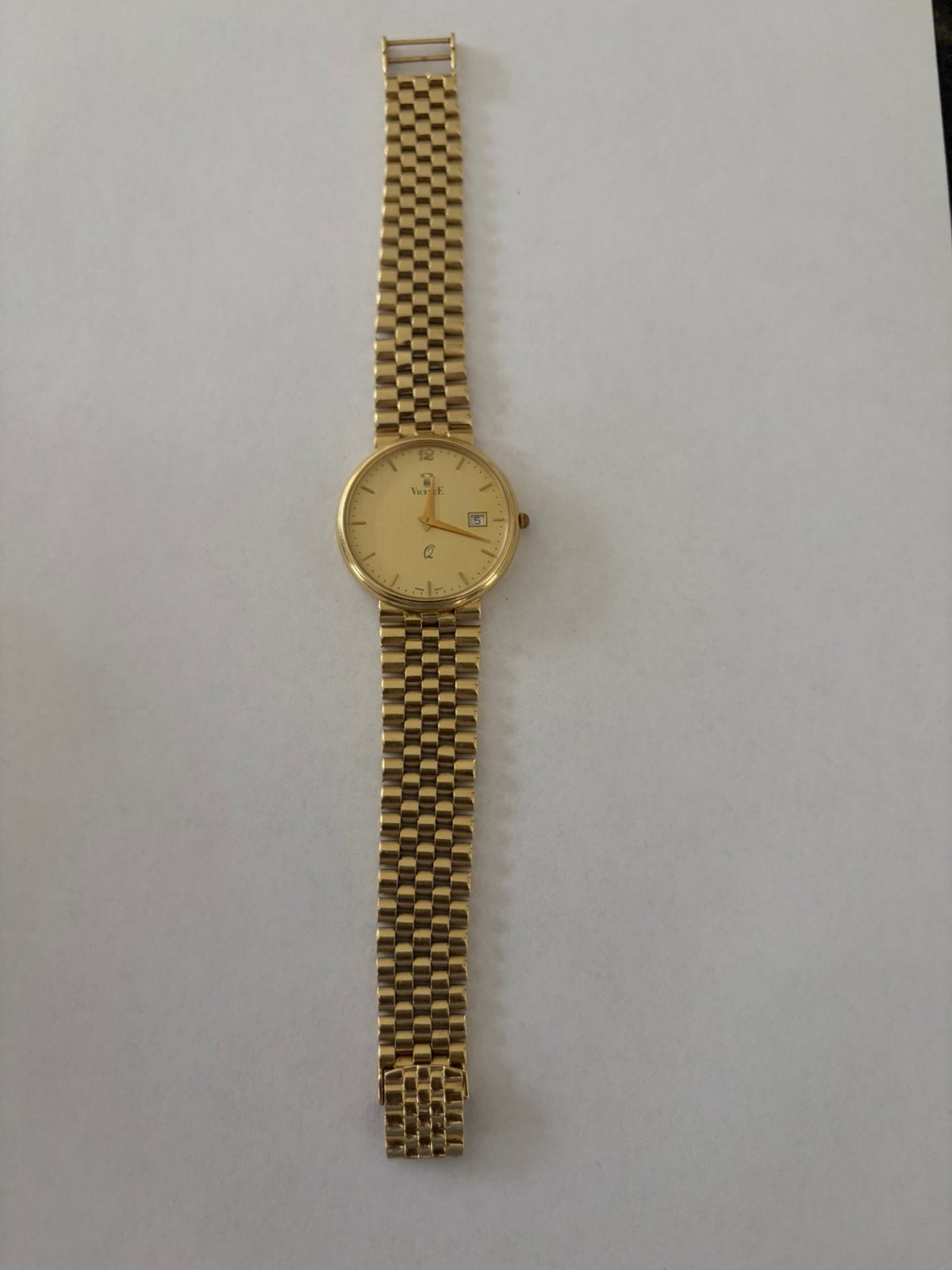 Werkend Vicence herenhorloge – massief 14 karaat goud, Ophalen, Zo goed als nieuw, Goud, Overige merken