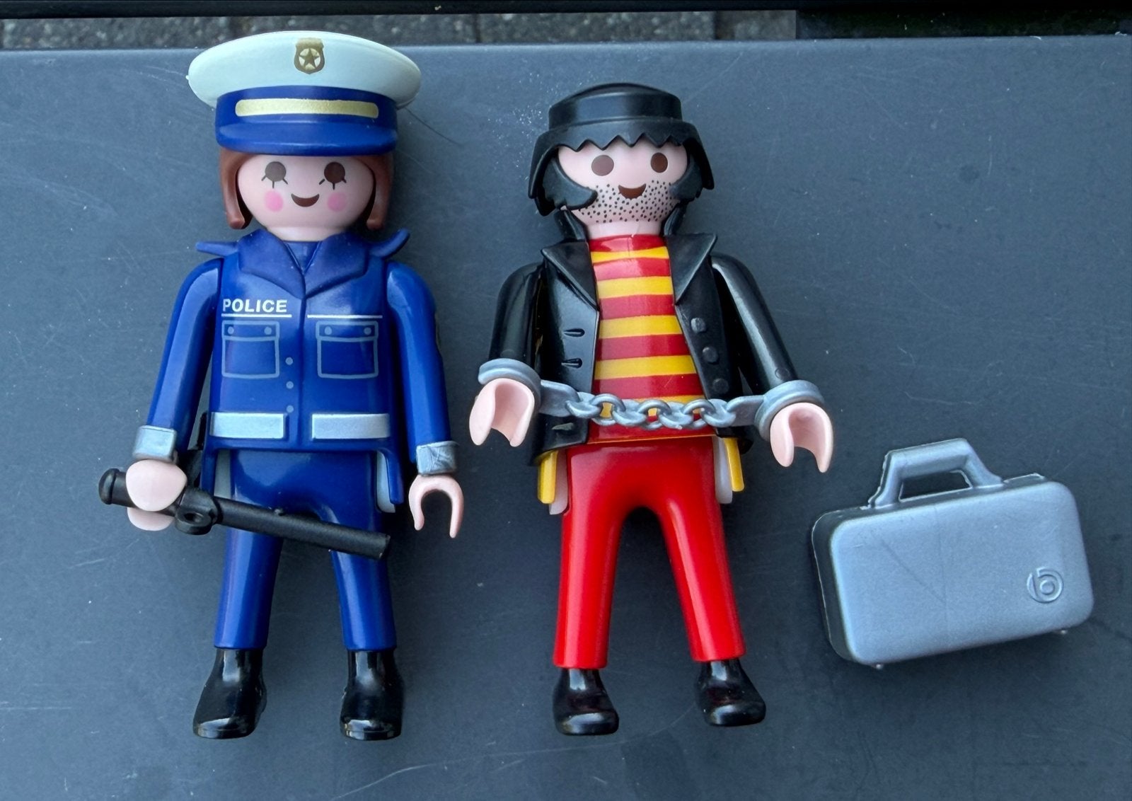 Playmobil Politieagent en Boef met handboeien en koffer, Ophalen, Gebruikt, Jongen of Meisje