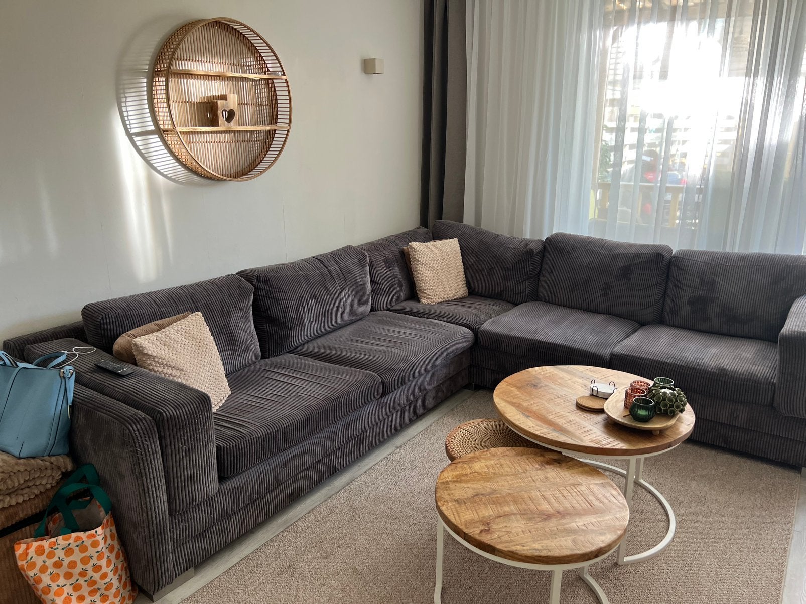 Gratis hoekbank Rib ophalen eind Juli 290x270, Huis en Inrichting, Ophalen of Verzenden, Gebruikt, Stof