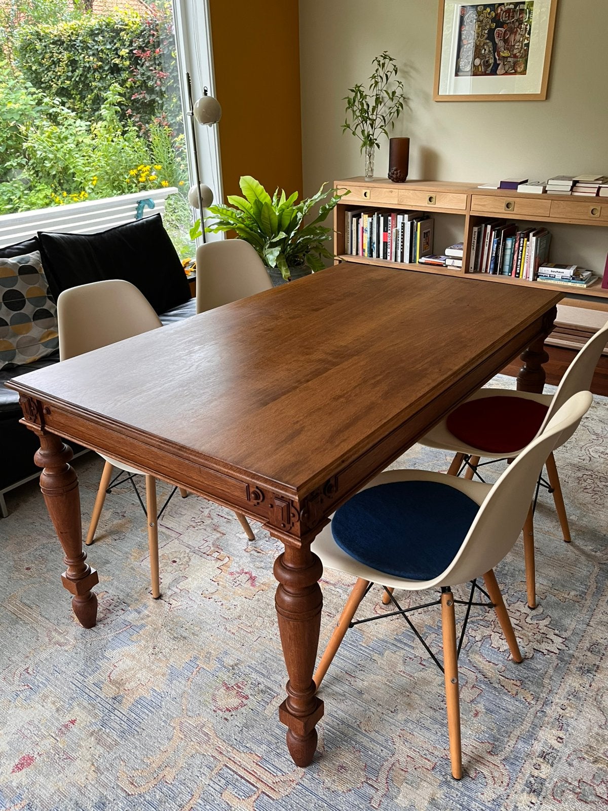 Eikenhouten tafel, Ophalen, Gebruikt, 200 cm of meer, 50 tot 100 cm