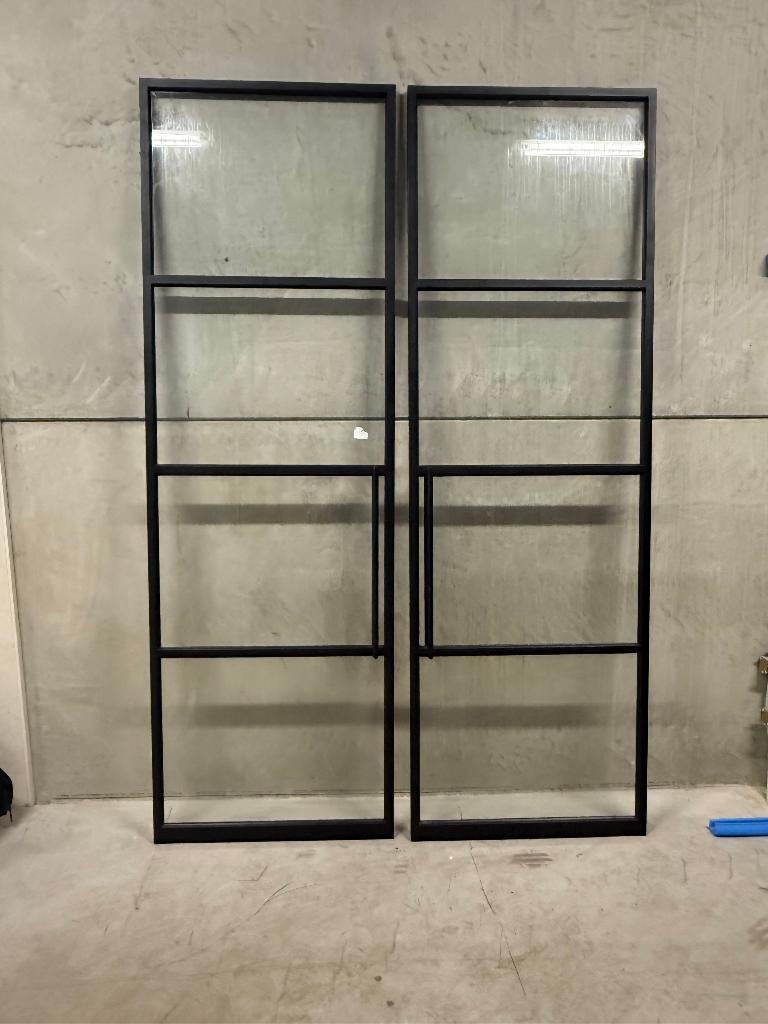 Luxe stalen taatsdeur zwart met softclose |2722x1777 - 34&35, Ophalen, Binnendeur, Nieuw, Glas