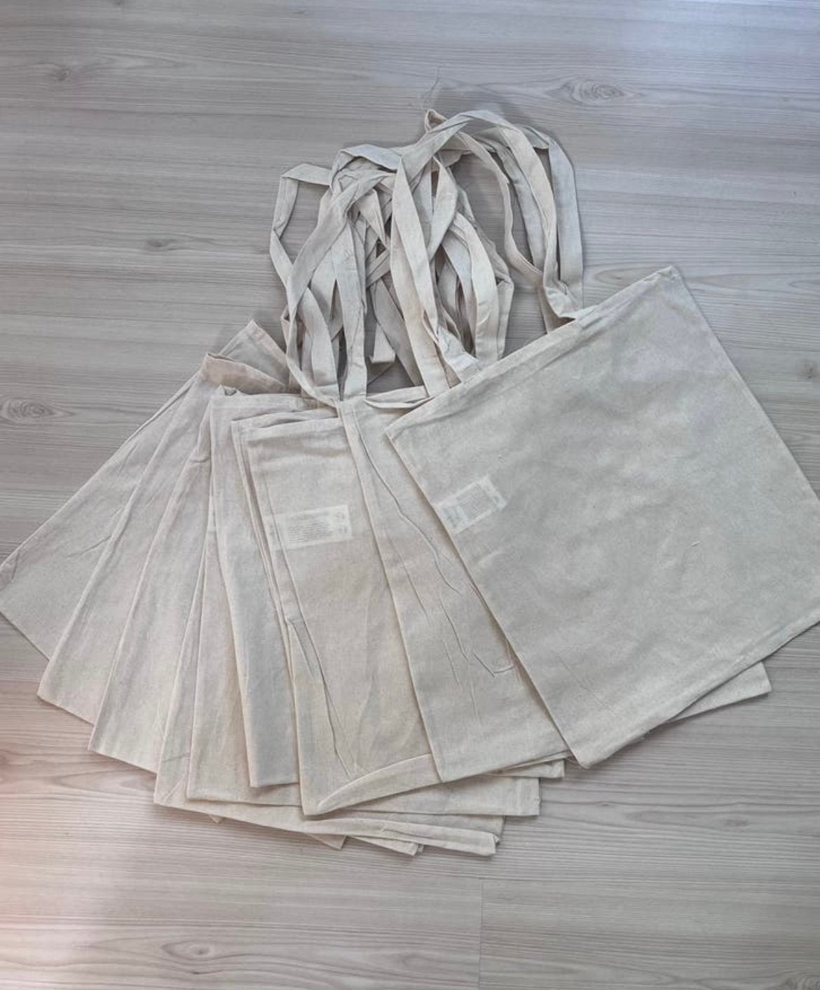 Katoenen shoppers, 40 tot 60 cm, 30 cm of meer, Beige, Nieuw