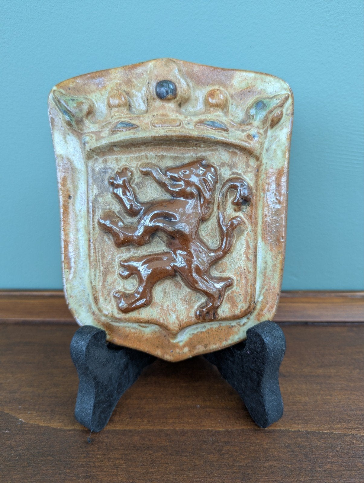 Armogres Bouffioulx wandschild met leeuw, serie nr. 37, Ophalen of Verzenden